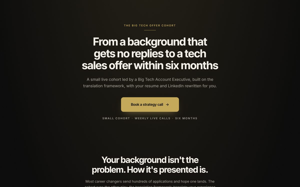 The Big Tech Offer Cohort preview