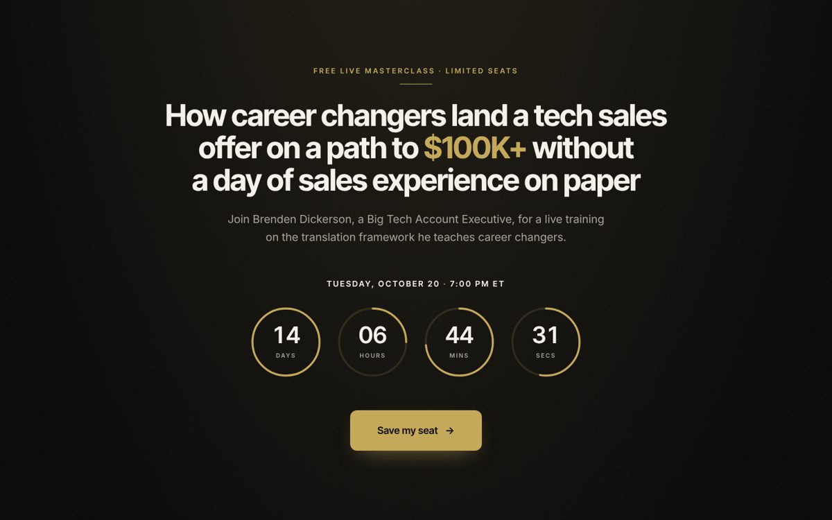 Registration page preview
